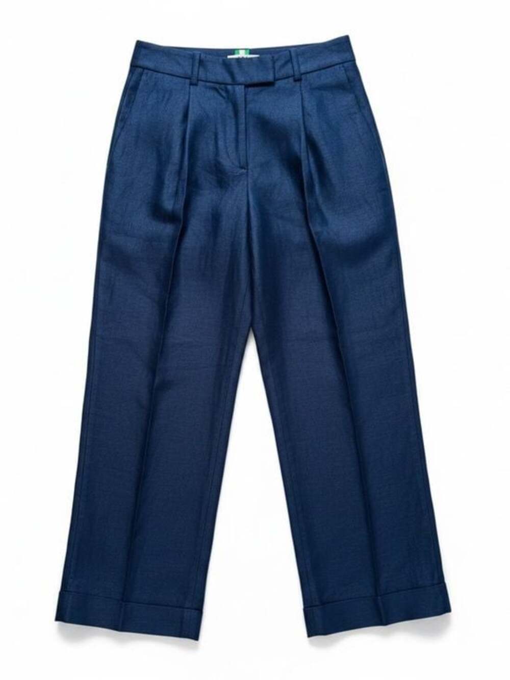 NWT Boden Navy Linen Blend Wide Leg Cropped Pants Women’s US 2